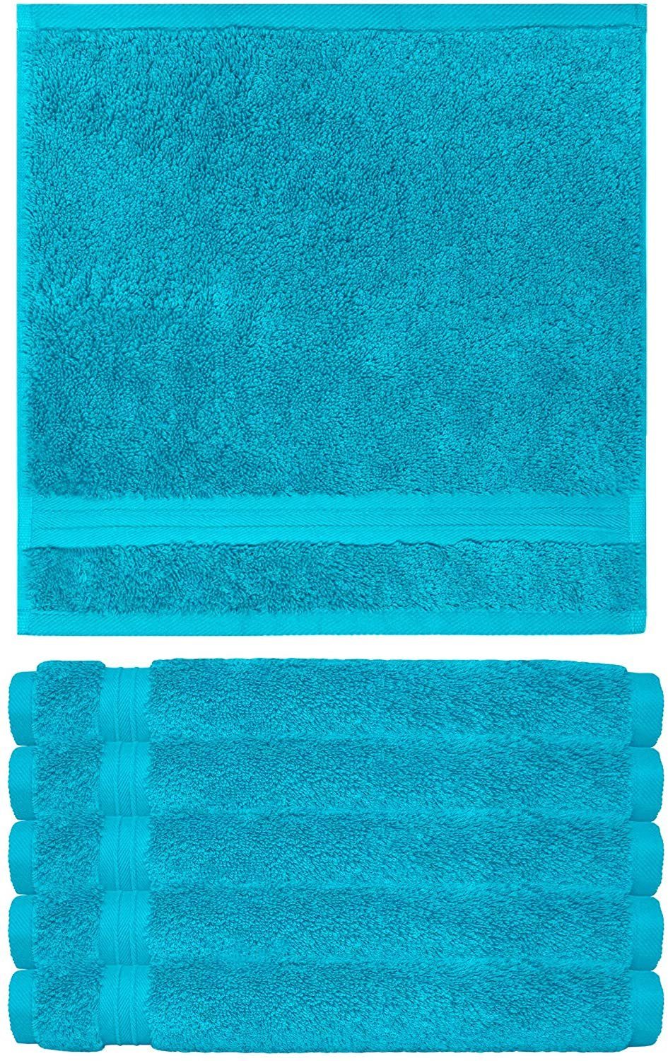 blau Linz cm Waschlappen 30x30 Aquamarin (Set, Seiftuch Lashuma 6-tlg), Frottee Blau