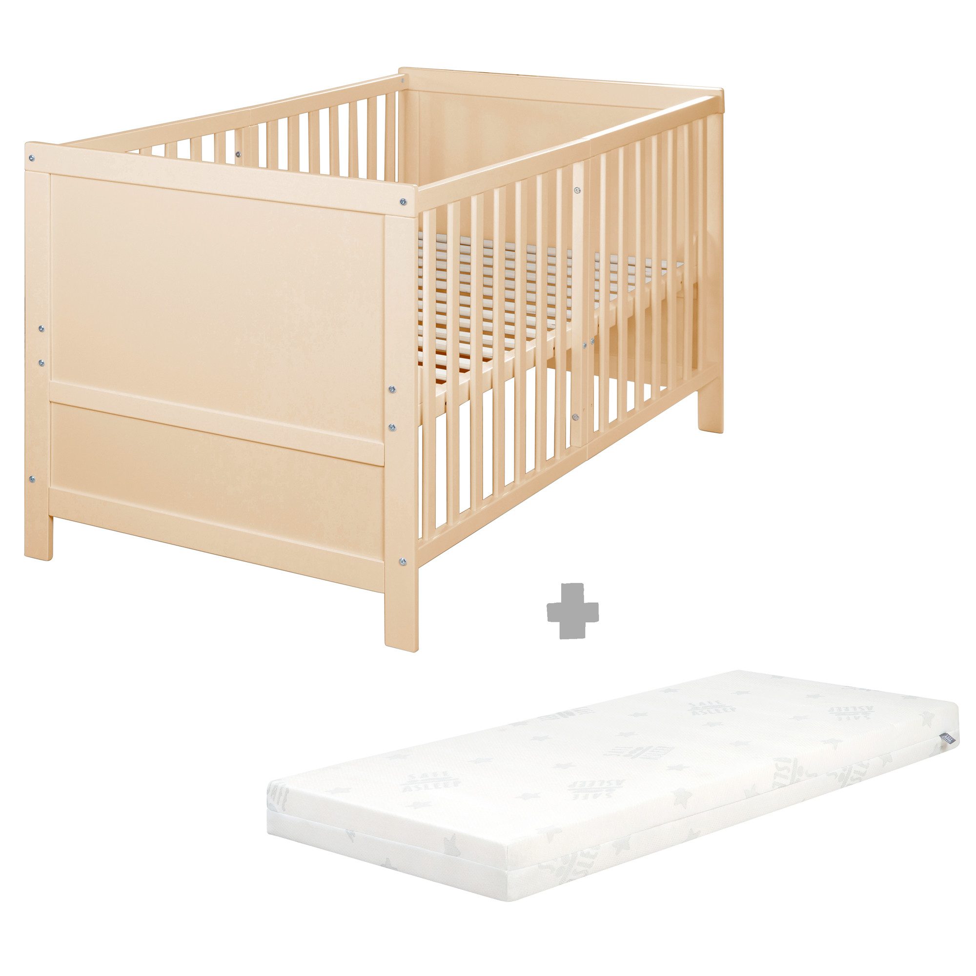 Babybett EASY SLEEP 70 x 140 cm - umbaubar zum Juniorbett ohne extra Zubehör