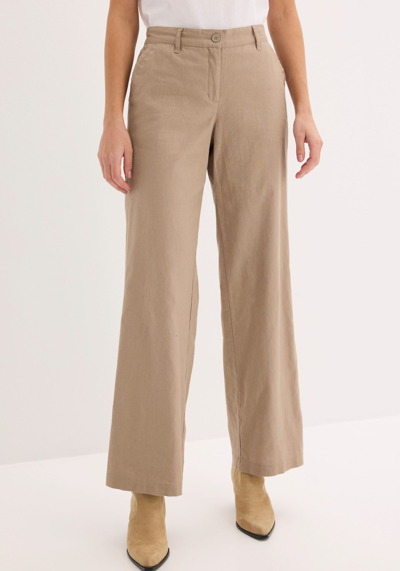 bonprix Leinenhose aus Leinen-Baumwoll-Mix, Loose Fit, komfortable Leibhöhe