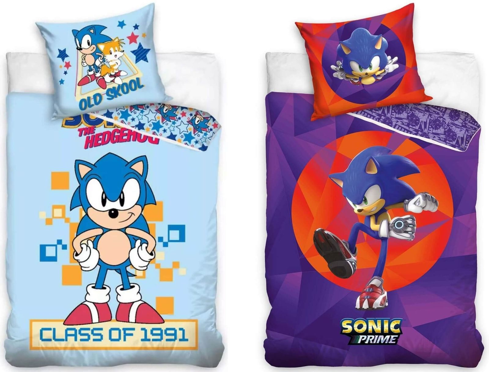 Carbotex Bettwäsche Sonic the Hedgehog - Wende-Bettwäsche im Doppelpack, 135x200 & 80x80, Baumwolle, 100% Baumwolle