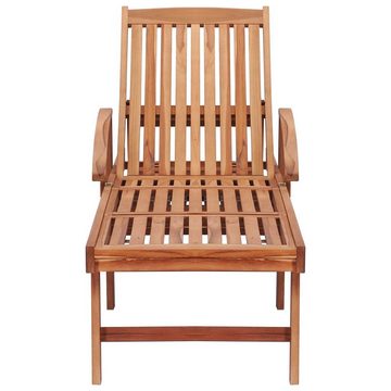 vidaXL Wellnessliege Sonnenliegen 2 Stk Massivholz Teak Gartenliege Holz