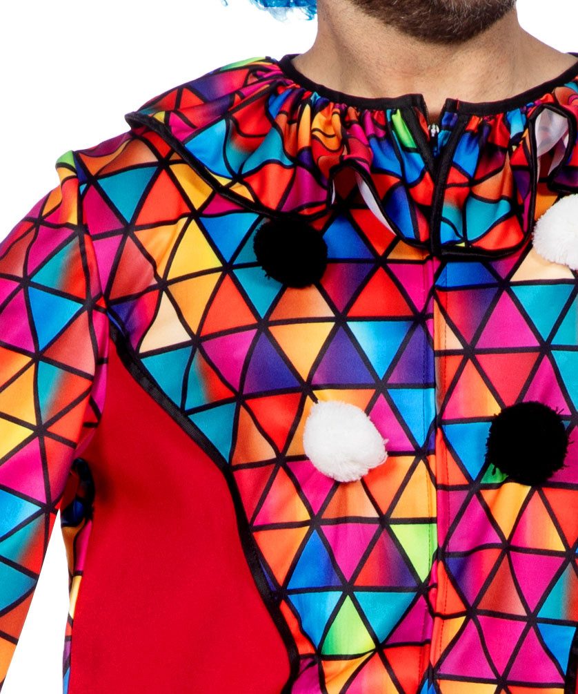 Karneval-Klamotten Clown-Kostüm Overall Herren große Größen rot kariert Clownshut, Zirkus Clown Kostüm Plus Size Narre Harlekin Männer Gruppenkostüm