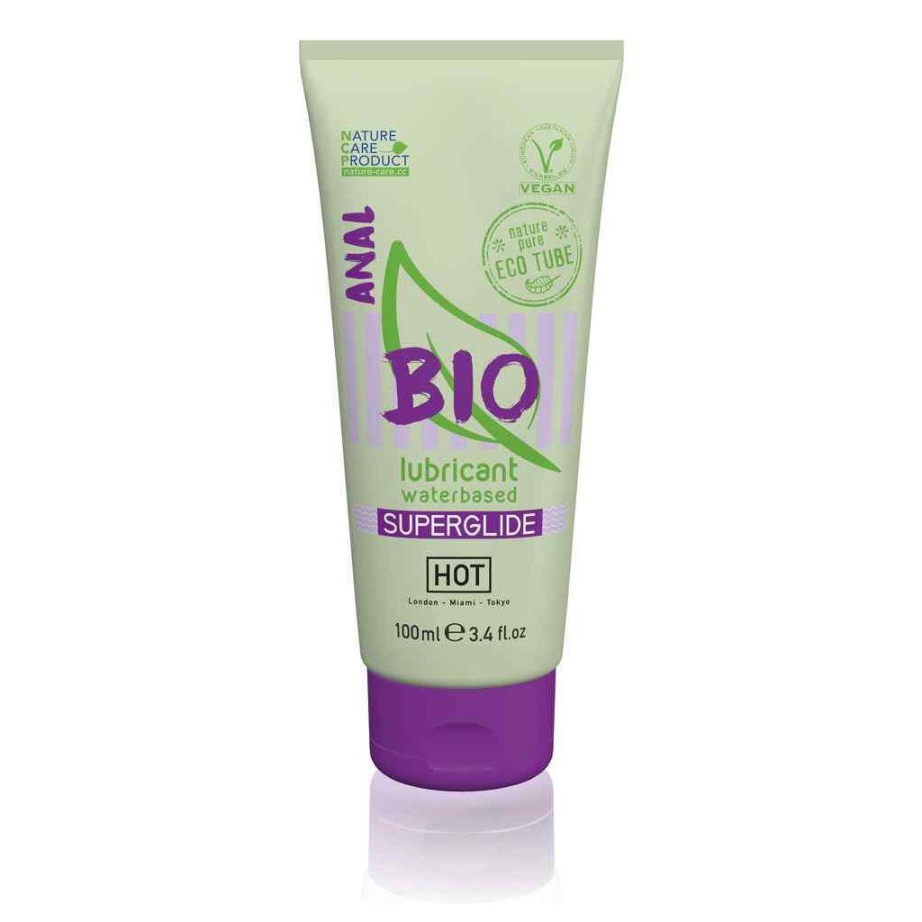 HOT Analgleitgel HOT BIO lubricant Anal 100 ml, 1-tlg., Organisches, veganes Gleitgel auf Wasserbasis, Bio, Analverkehr