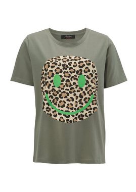 Aniston CASUAL T-Shirt mit Smiley-Frontprint im Animal-Look