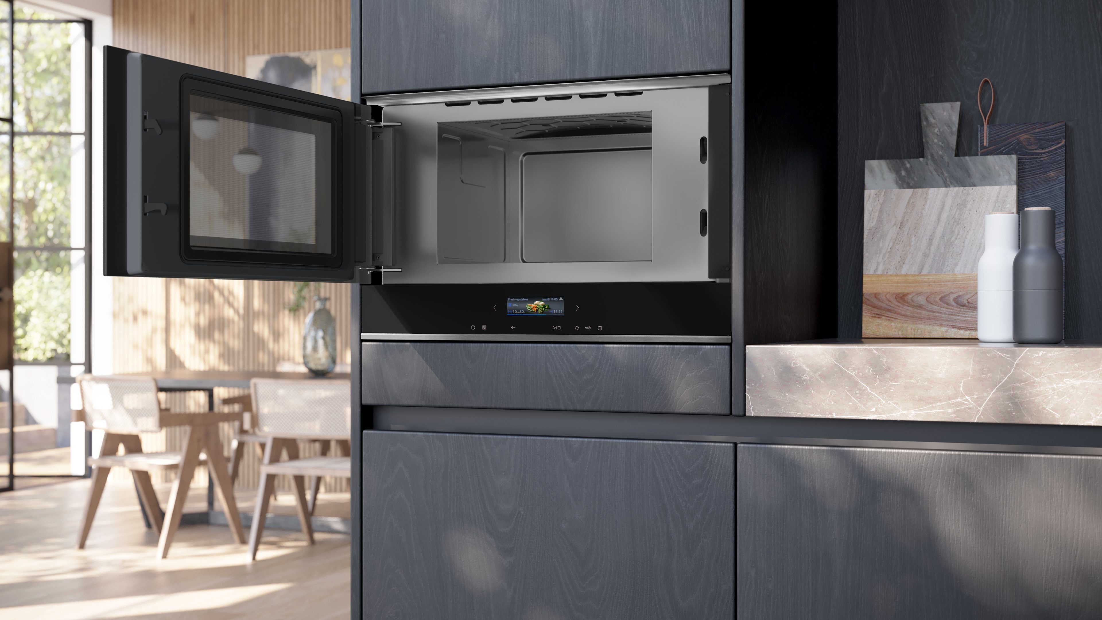 SIEMENS Einbau-Mikrowelle BF722L1B1, Mikrowelle, 21 l, TouchControl Funktion für eine einfache & innovative Bedienung