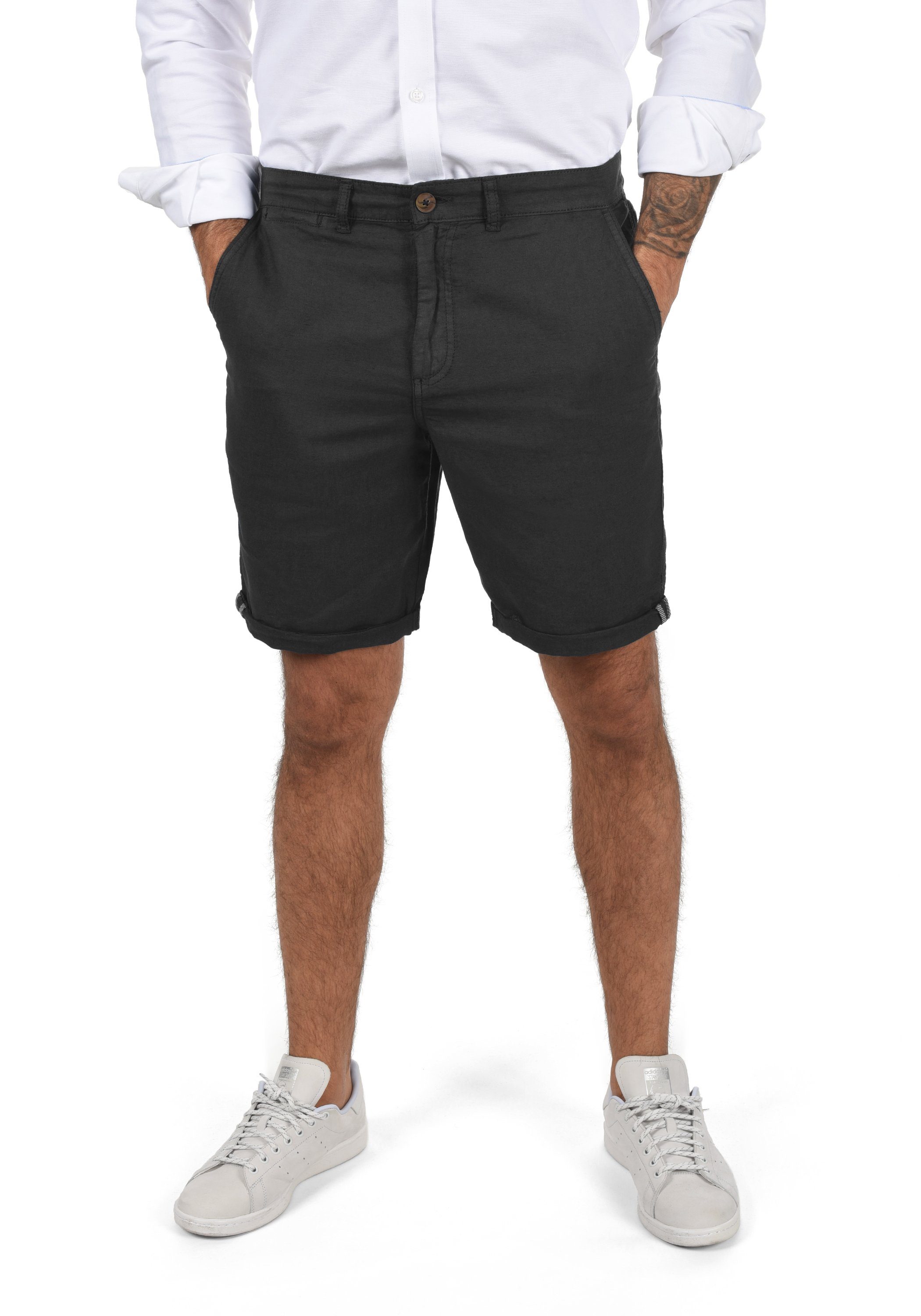!Solid Shorts SDLoras kurze Hose aus Leinen Black (9000)