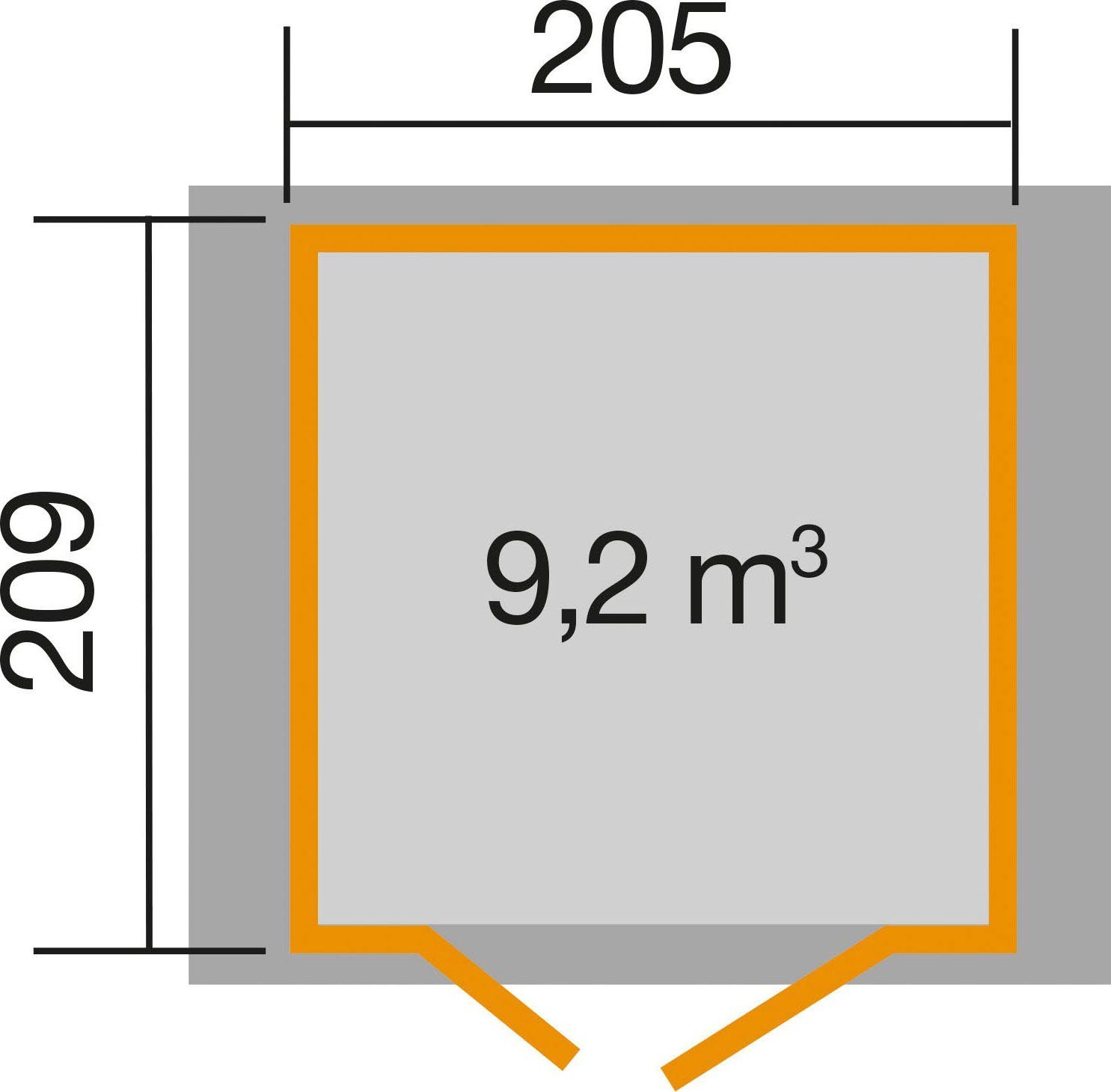 cm A, 260x233 Gartenhaus 224 BxT: weka