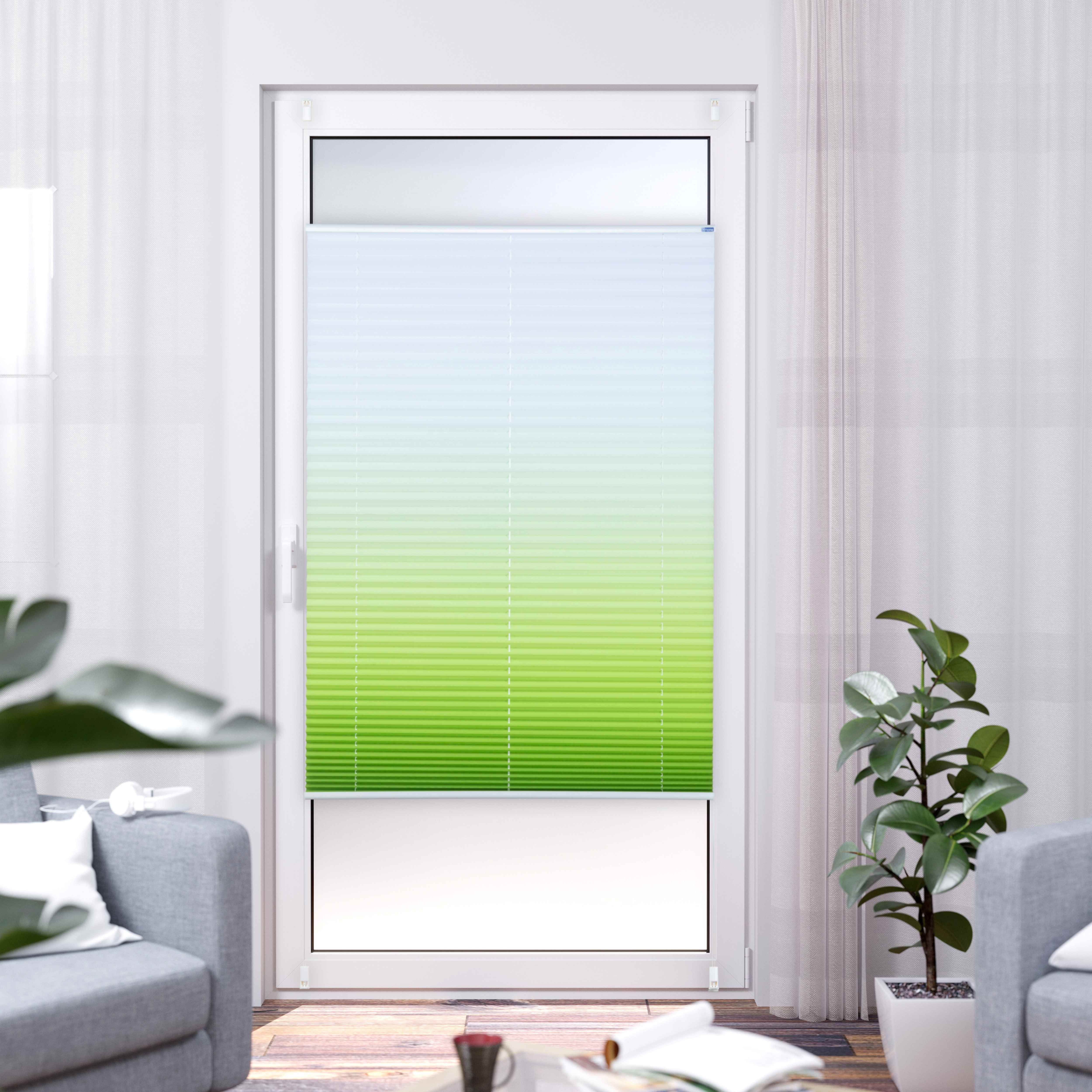 K-HOME Plissee Farbverlauf Sunrise, Lichtschutz, ohne Bohren, verspannt, Kl günstig online kaufen