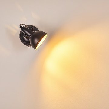 hofstein Wandleuchte »Arazane« verstellbare Wandlampe aus Metall in Schwarz/Gold, ohne Leuchtmittel, 1xE14, Wandspot im Retro/Vintage Design
