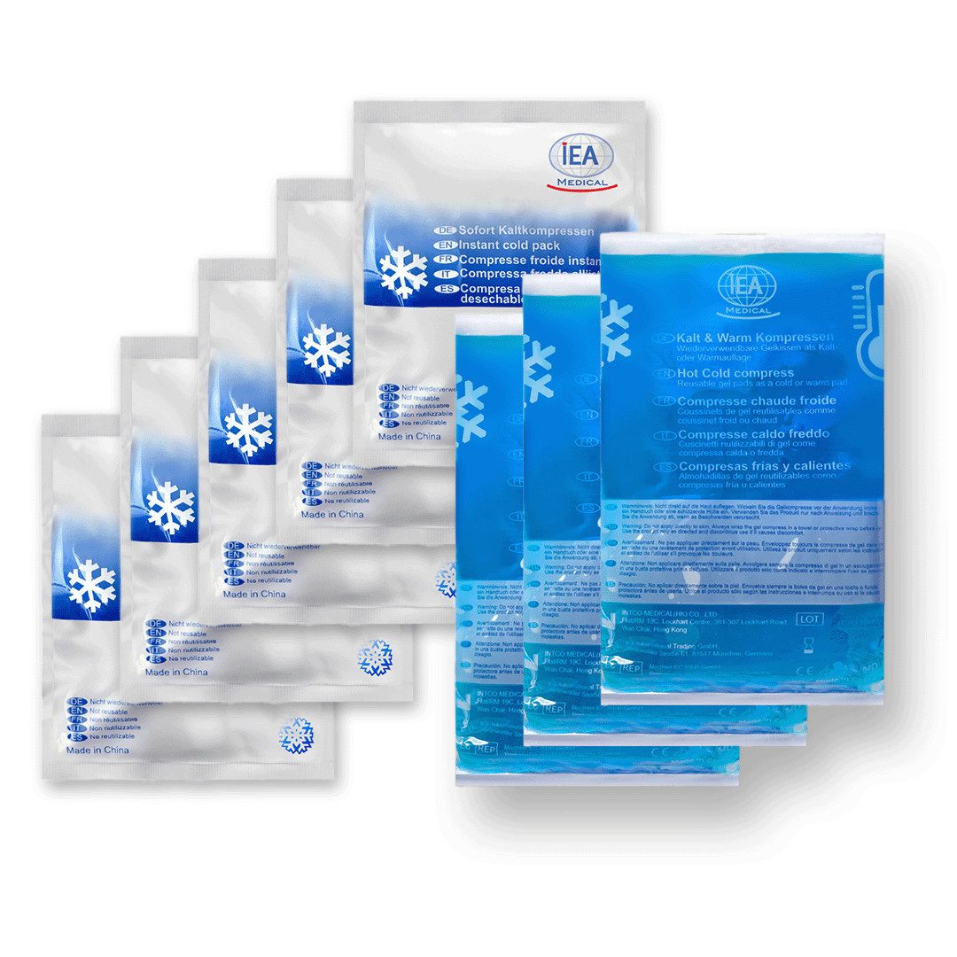 Kalt-Warm-Kompresse 3x Kalt Warm Kompresse 12x20 cm & 5er Sofortkaltkompresse Set