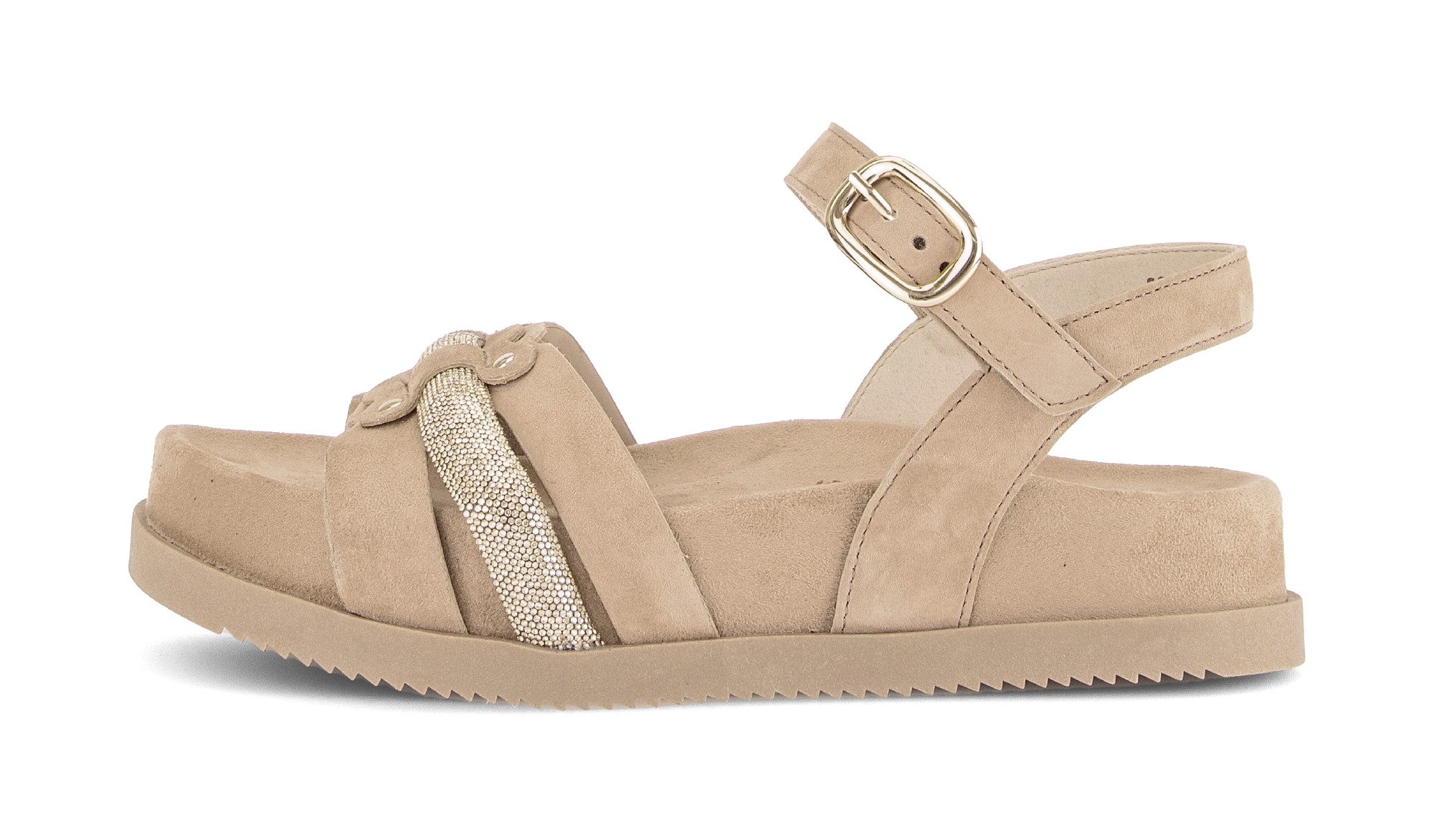 Gabor Sandalette Riemchensandale, Sommerschuh mit glänzendem Schmuckriegel