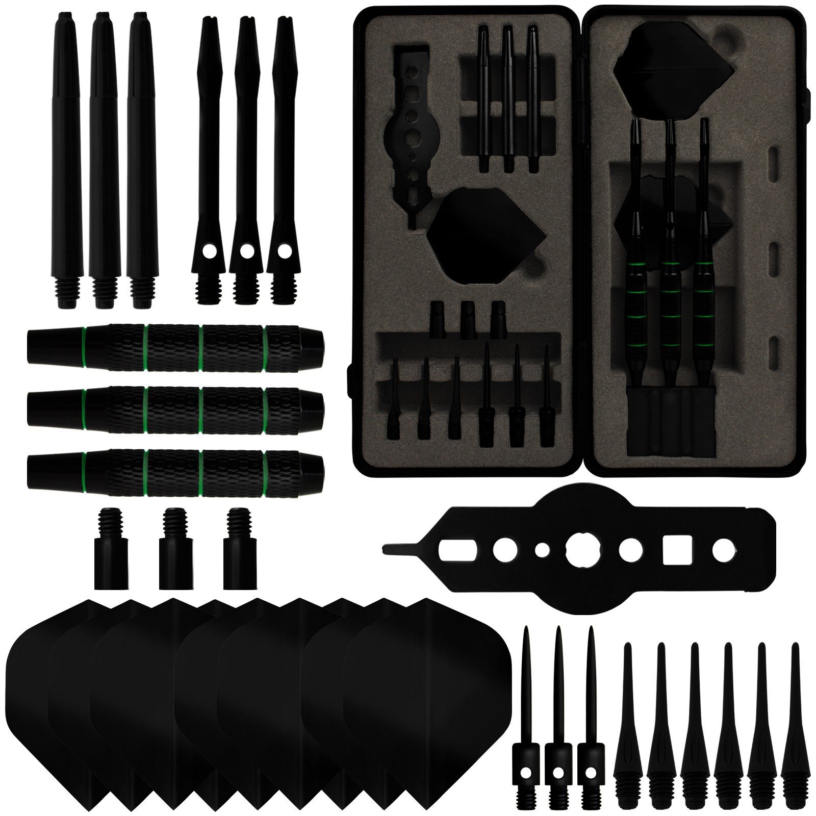 XQMAX Dartpfeil Dart Geschenkset 3er Pfeil Set Softdart Steeldart, Darts Schwarz Kunststoff Metall