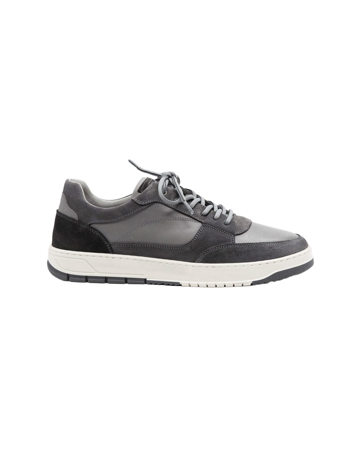 Engbers engbers Herren Ledersneaker sportiv, Grau Sneaker