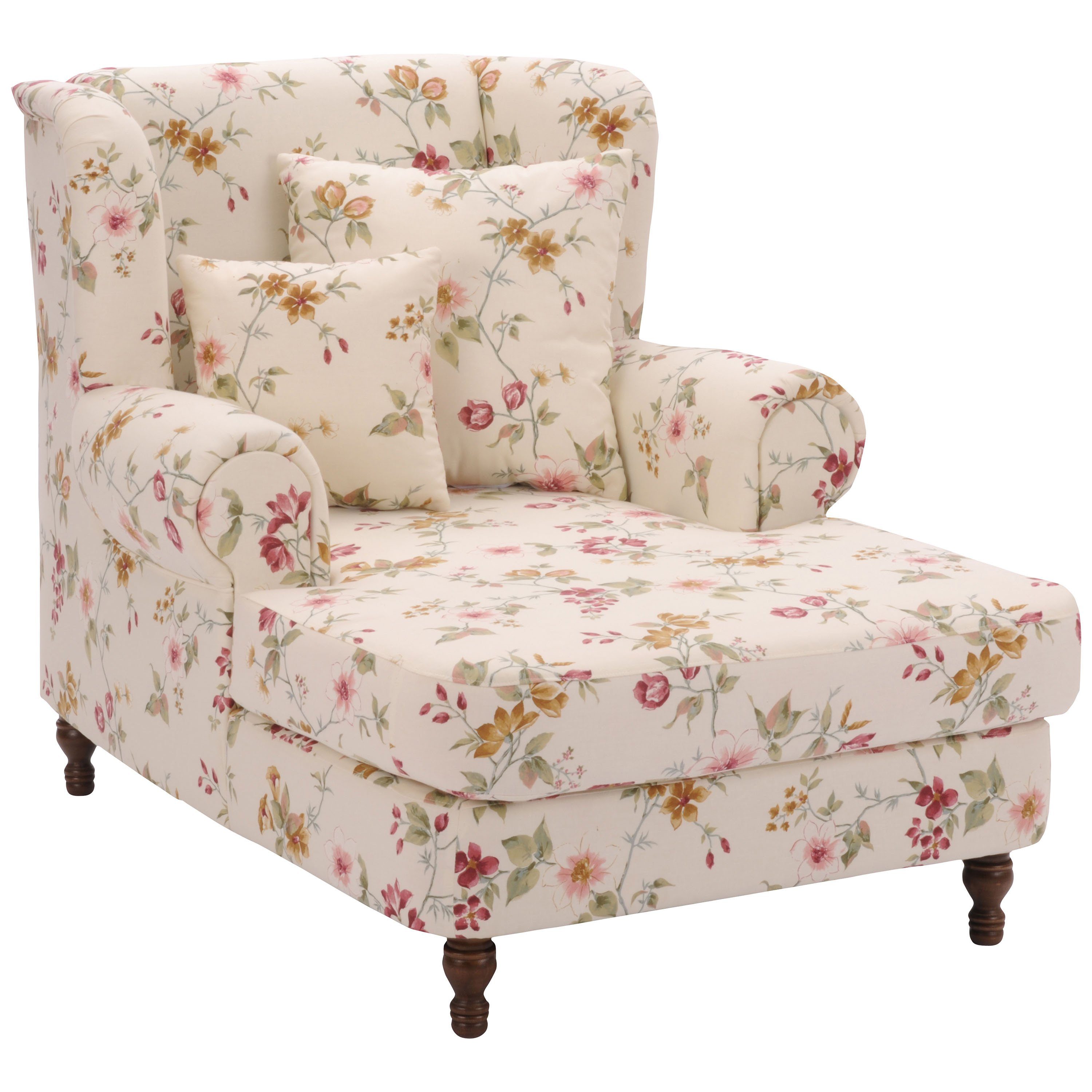 Max Winzer® Sessel Mareille, Big-Sessel inkl. 2x Zierkissen 55x55cm + 40x40cm geblümt