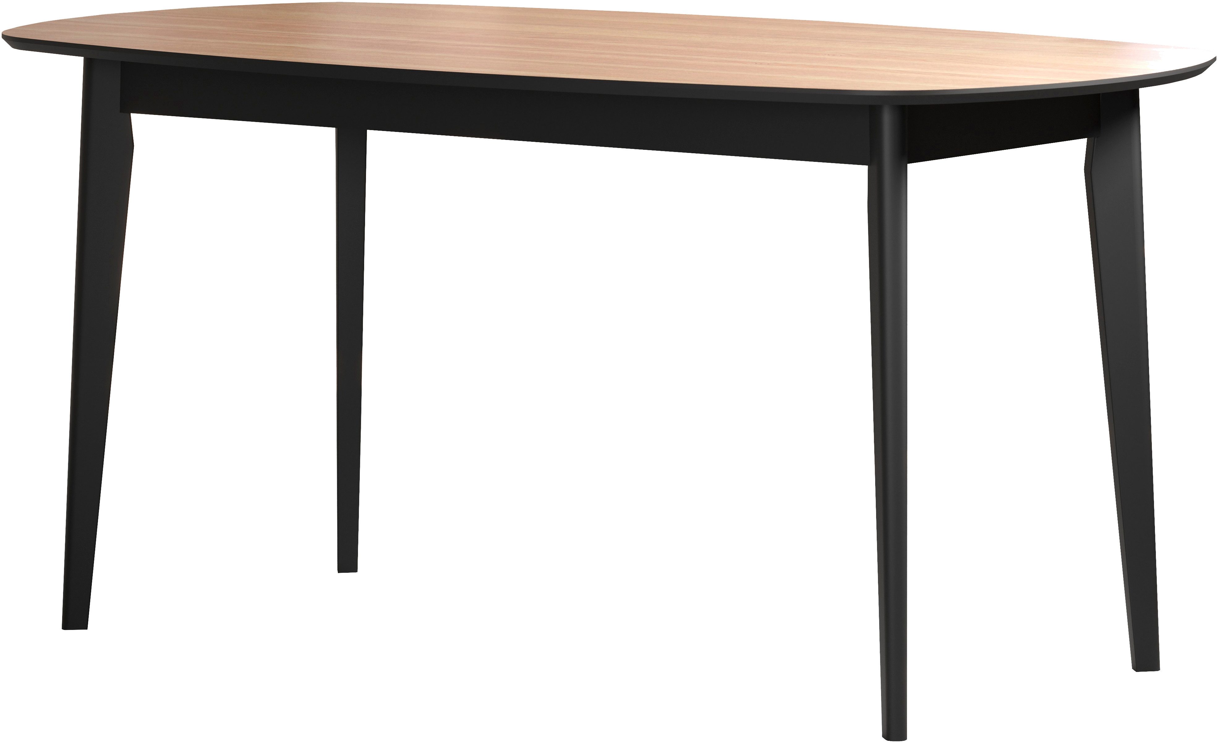 INOSIGN Esstisch Ronda (1-St), Esszimmertisch oval auf Massivholzfüßen - (B/T/H) 160/90/77 cm