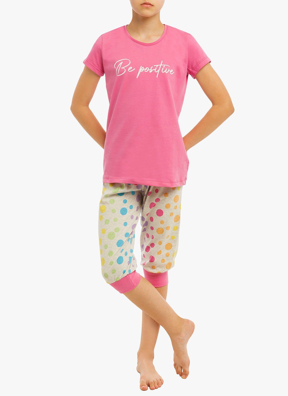 Jasmil Pyjama Mädchen Pyjama Kinder 100 % Baumwolle Große 4-14 Lila