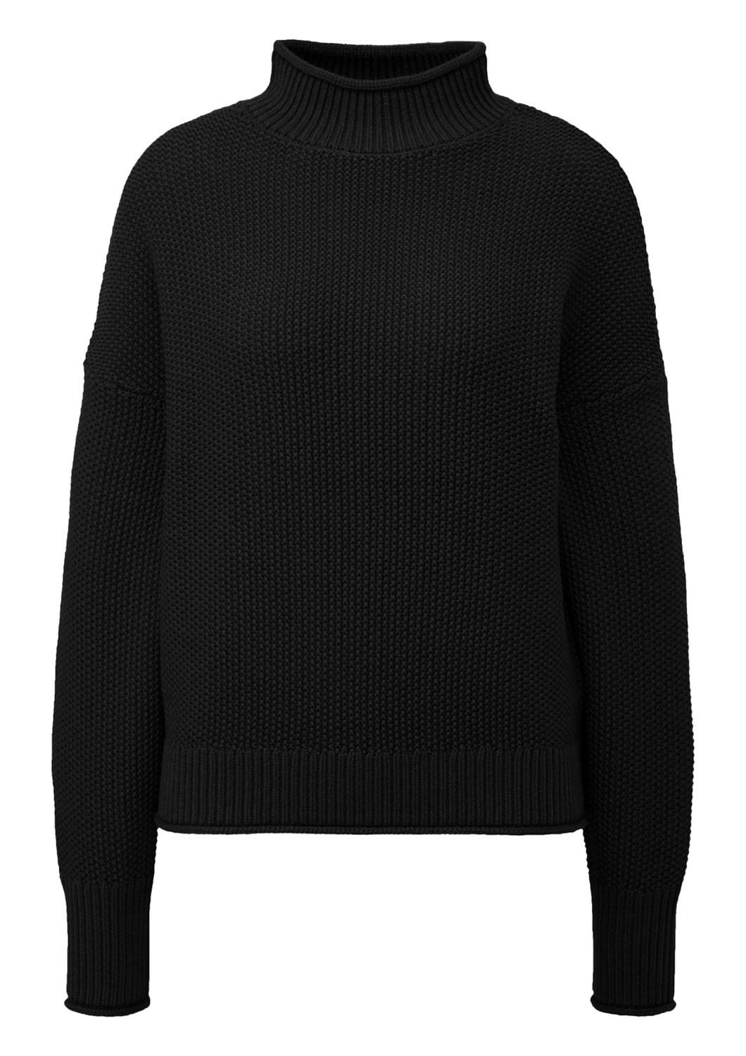 QS Stehkragenpullover Basic (1-tlg) mit Stehkragen und überschnittenen Schu günstig online kaufen