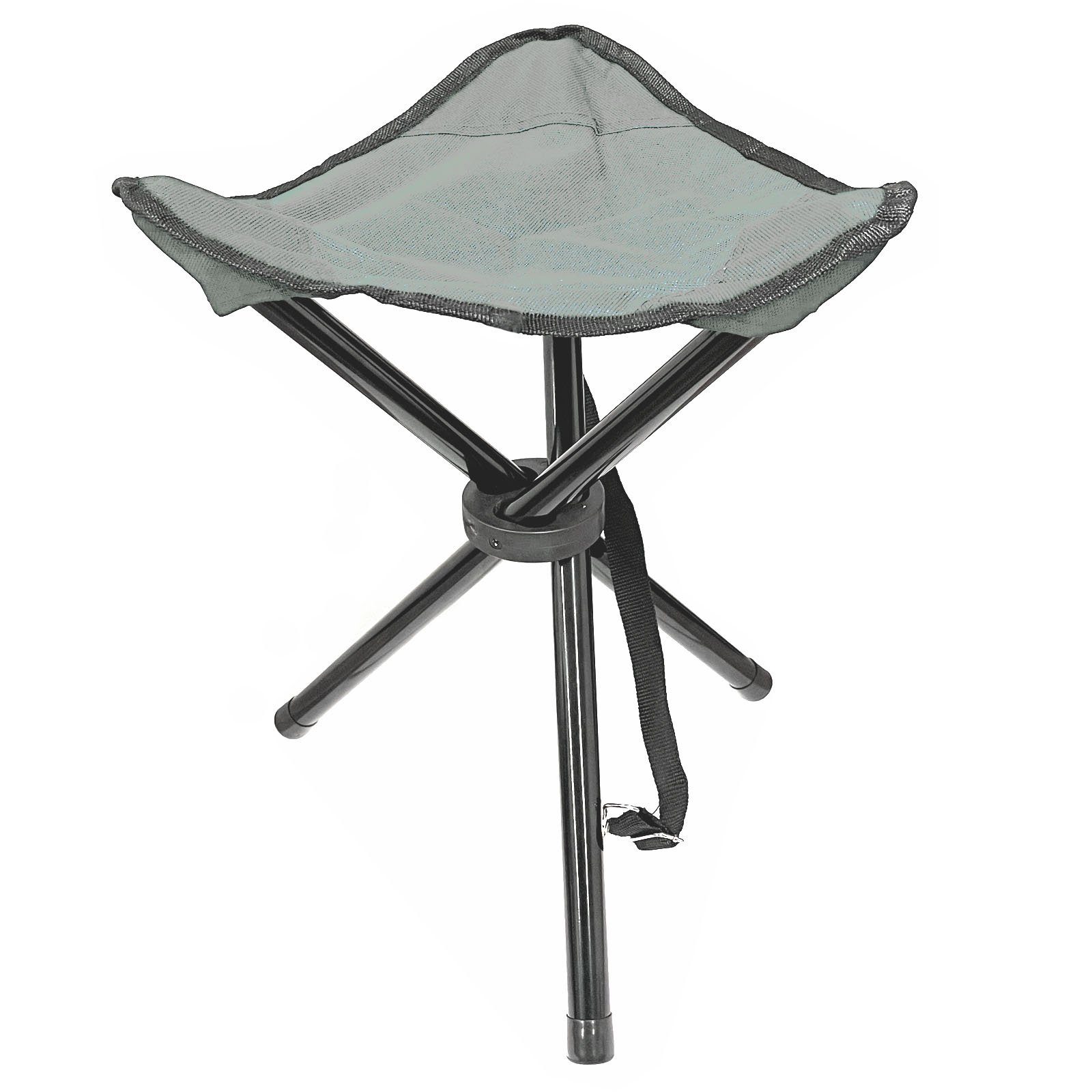 HAC24 Campinghocker Camping Hocker Falthocker Angelhocker Campingstuhl Dreibeinhocker, bis 110 kg inkl. Tragegurt und Klettverschluss