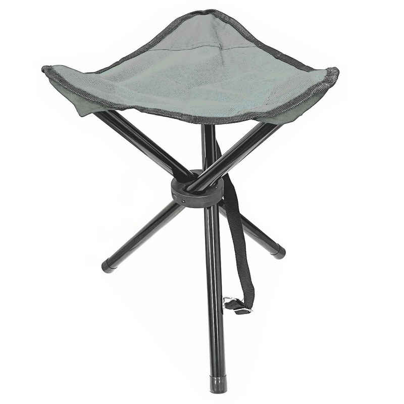 HAC24 Campinghocker Camping Hocker Falthocker Angelhocker Campingstuhl Dreibeinhocker, bis 110 kg inkl. Tragegurt und Klettverschluss