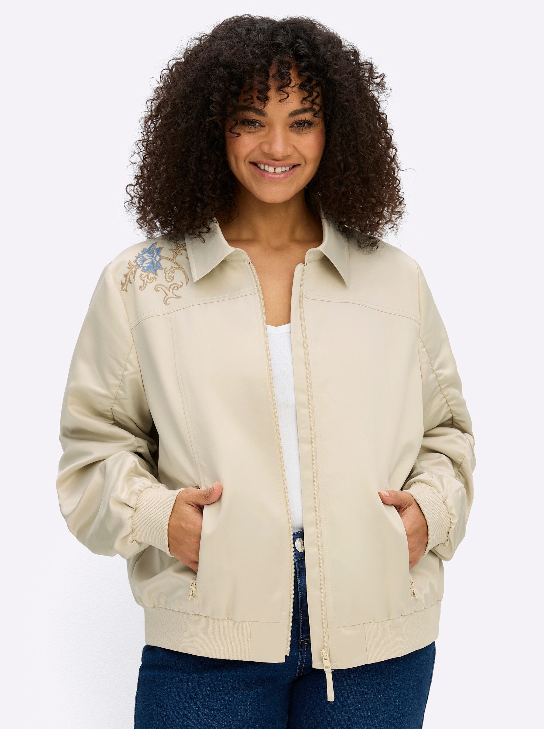 Sheego Allwetterjacke Blouson Langarm günstig online kaufen