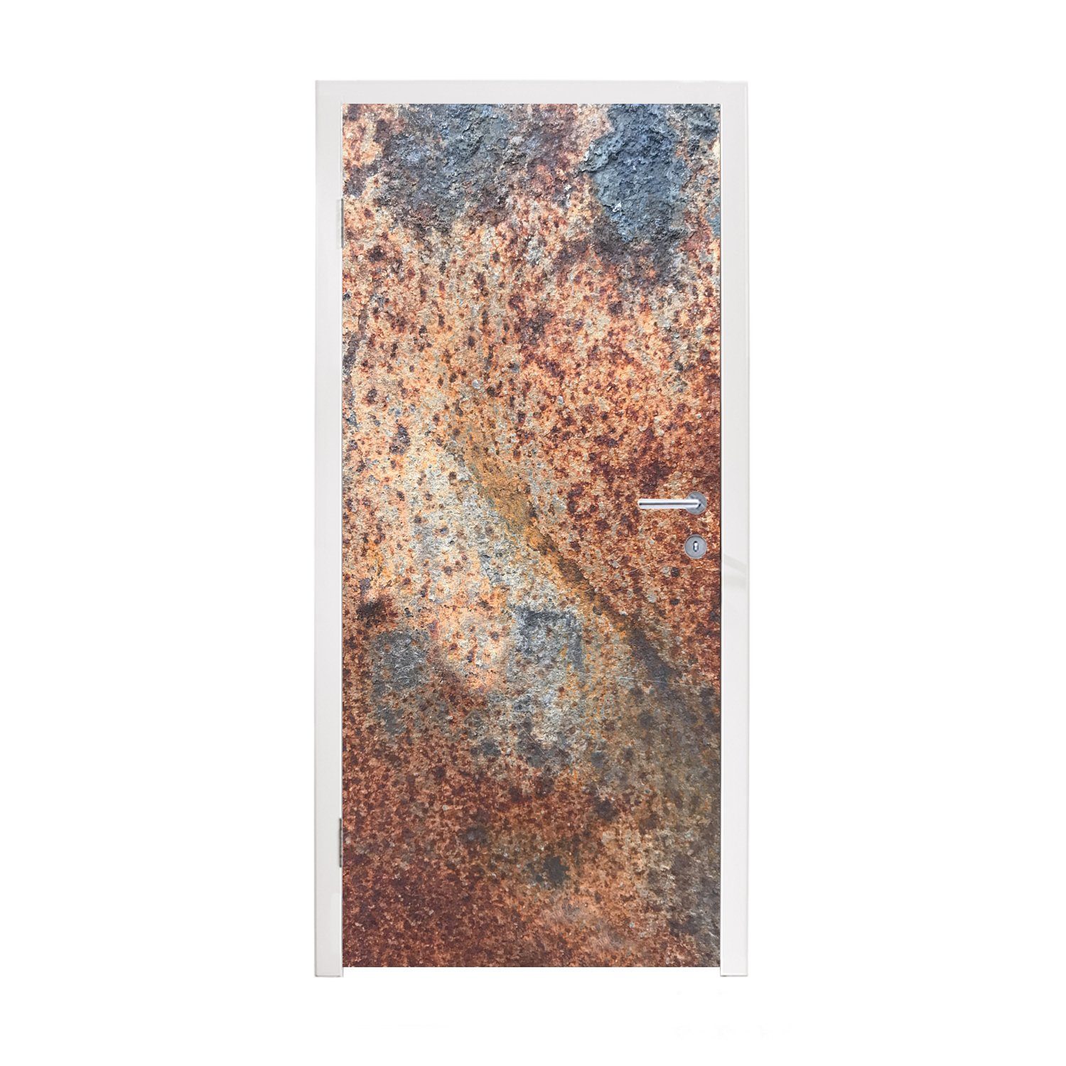 MuchoWow Türtapete Rost - Grau - Eisen, Matt, bedruckt, (1 St), Fototapete für Tür, Türaufkleber, 75x205 cm | Türtapeten