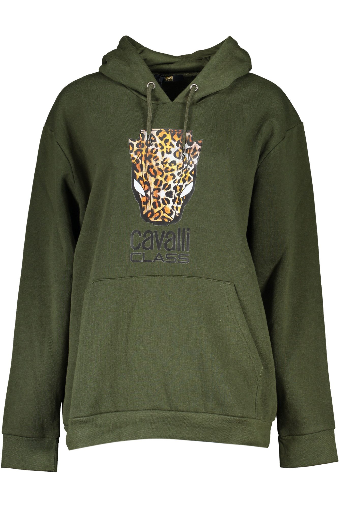 Cavalli Class Sweatshirt Damen Kapuzensweatshirt Grün, Gefüttert