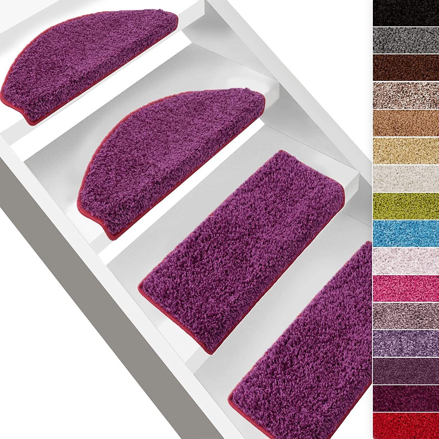 Karat Stufenmatte Kleopatra, 11 Farben, Stufenschutz, Stufenschoner, Halbrund, Höhe: 9 mm, aus 100% Polypropylen