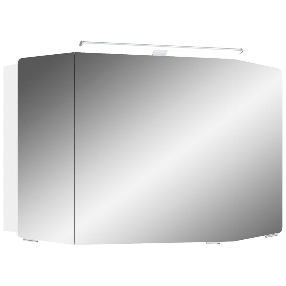 Lomadox Spiegelschrank CERVIA-66 B/H/T: Badezimmer 100cm 100/67/17 LED-Beleuchtung, cm in mit weiß