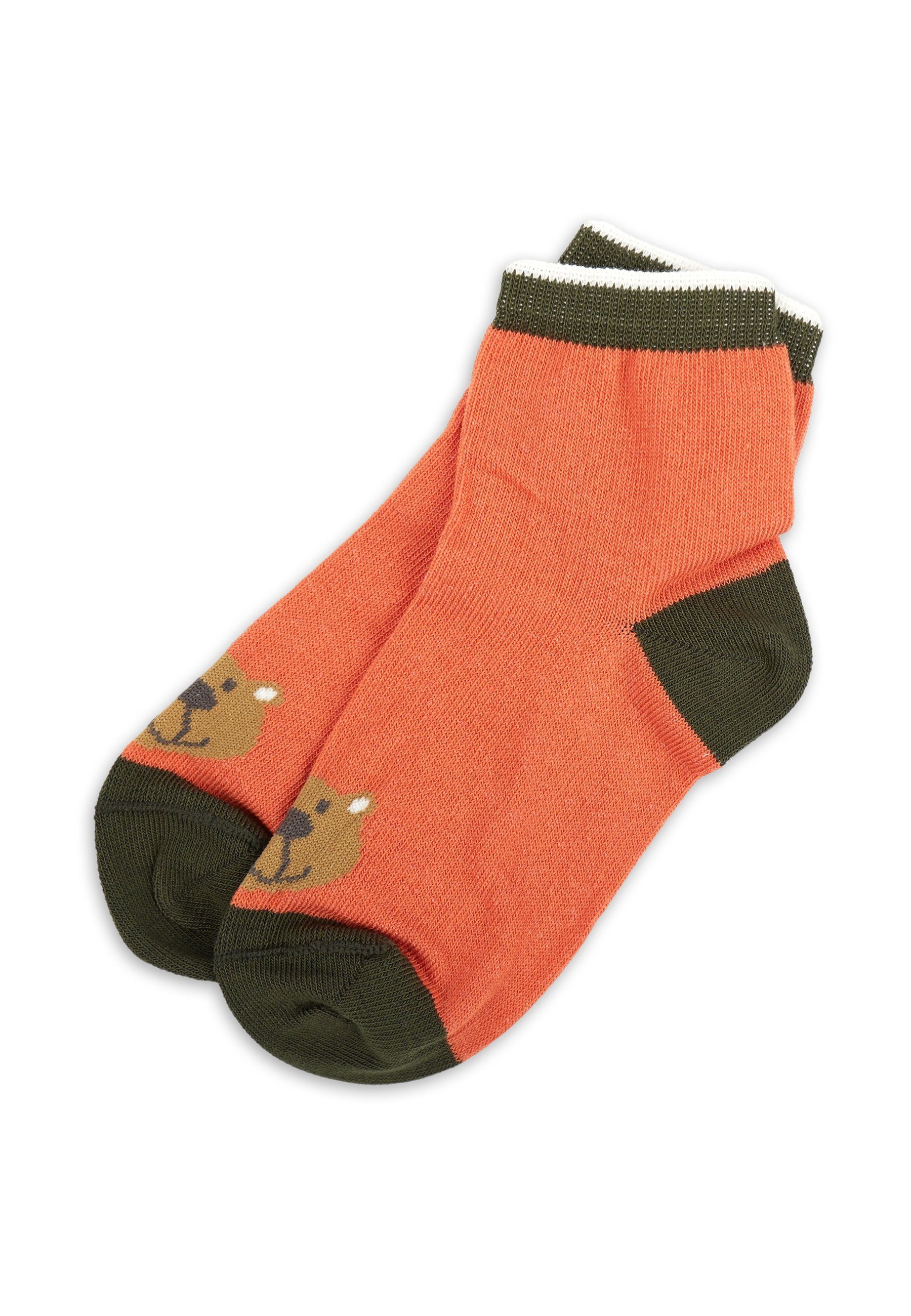 Set Socken (3-Paar) Socken Paar 3 mit rostrot/dunkelgrün Kindersocken Sigikid