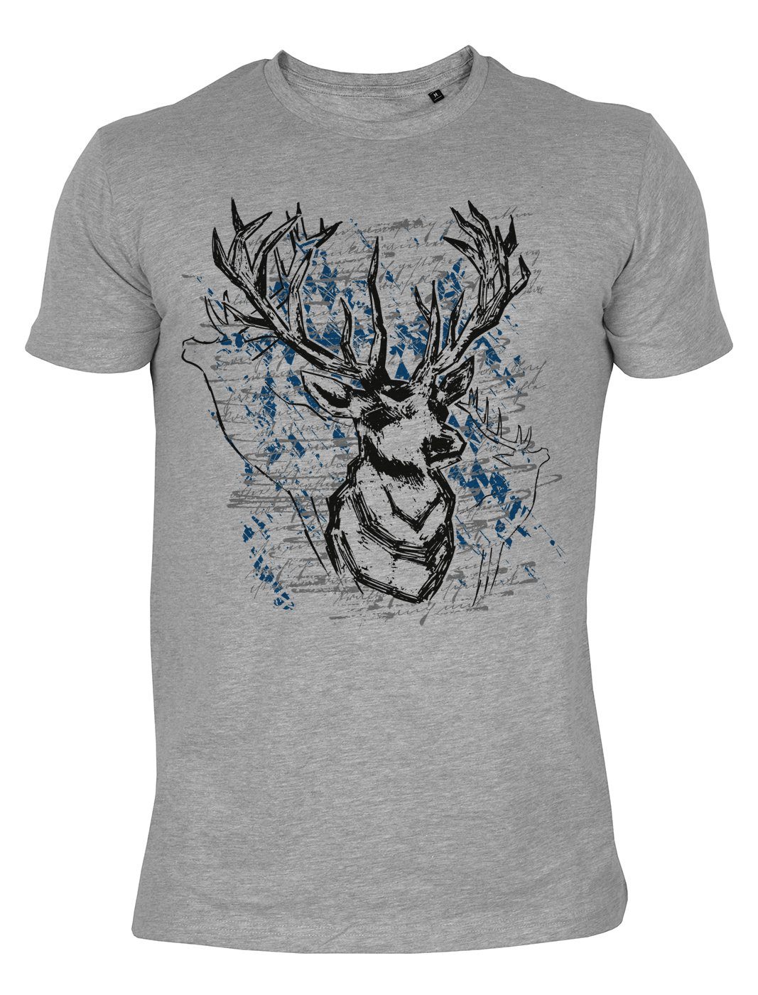 Shirts - Mundart, -- Motiv Hirsche Tini Bayrische Sprüche, Dialekt Hirsch Volksfest Shirt Moderne Tracht Print-Shirt :