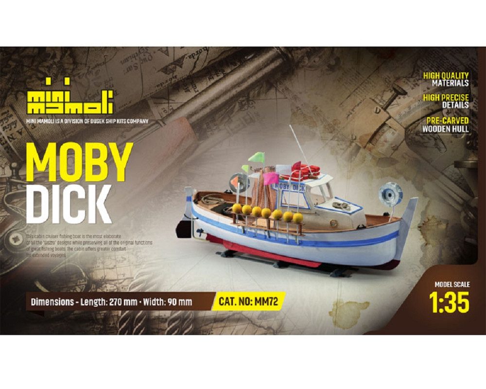 Krick Modellbausatz Mini Mamoli Schiff Moby Dick 1:35 Holz Bausatz