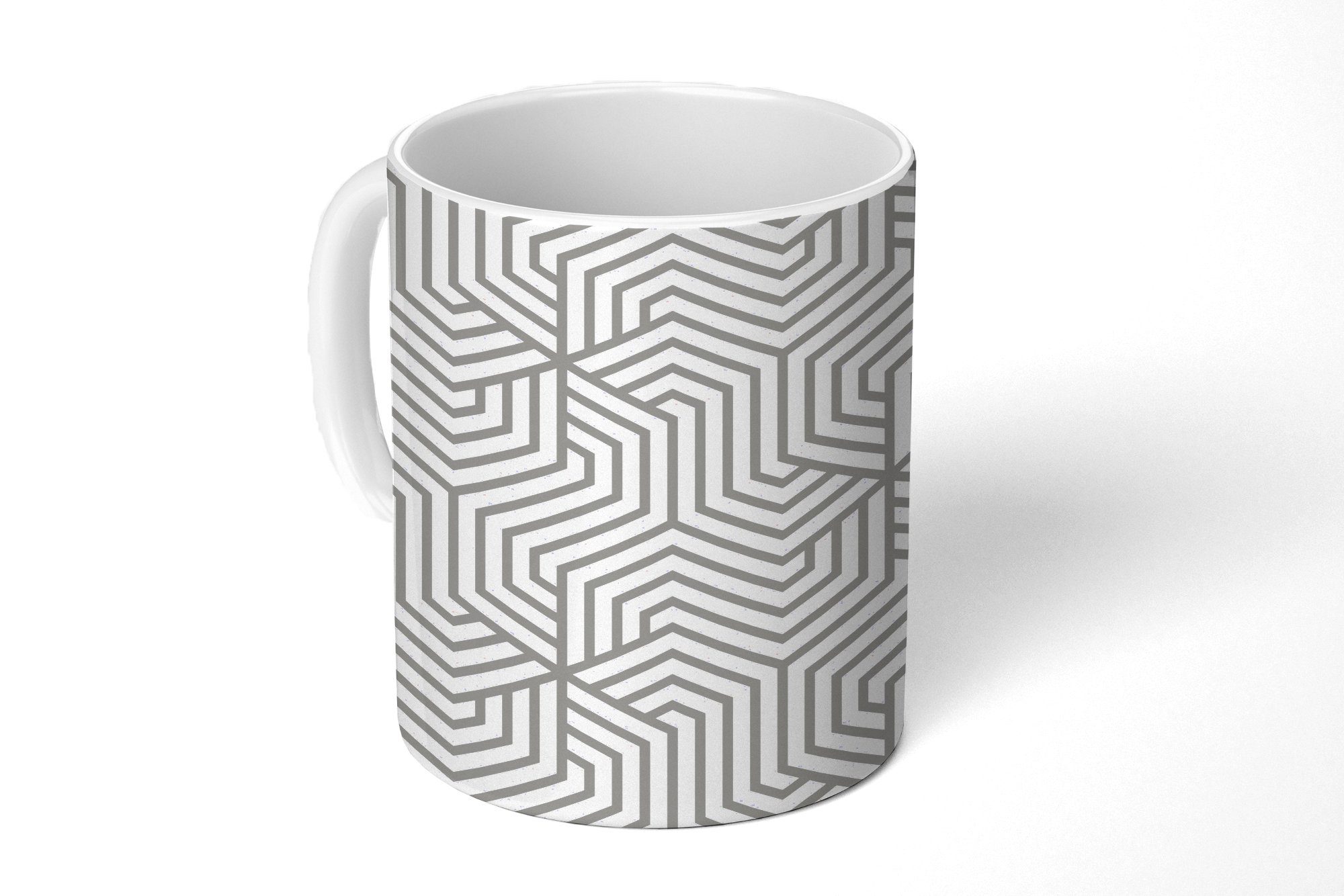 MuchoWow Tasse Linie - Gestaltung - Geometrie - Muster, Keramik, Kaffeetassen, Teetasse, Becher, Teetasse, Geschenk