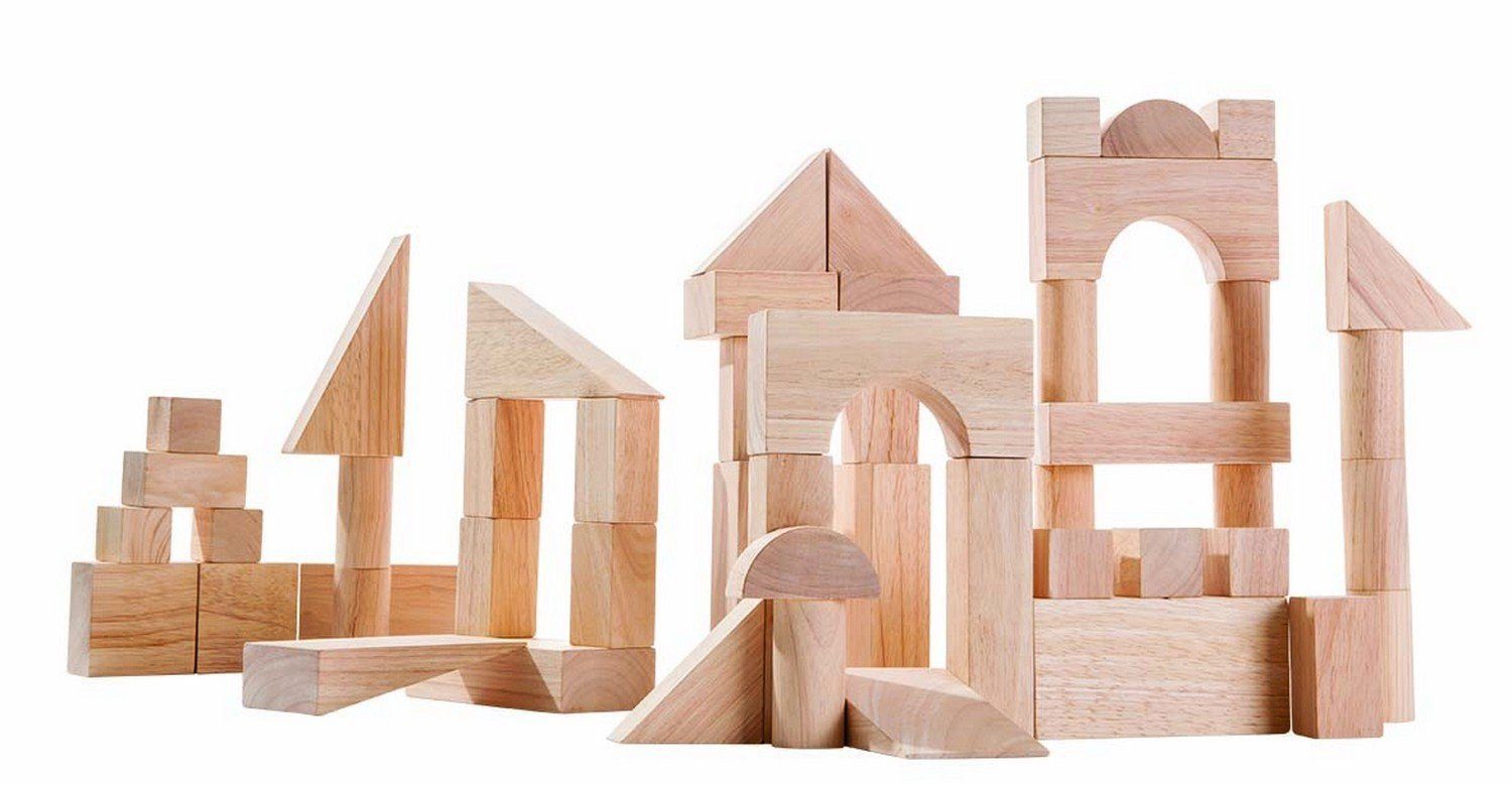 Plantoys Bauklötze natur 50 Stück Spielbausteine