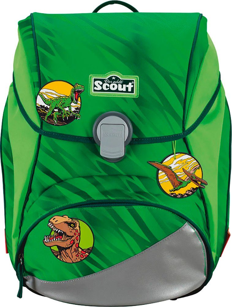 Scout Schulranzen Alpha, Dino Rex (Set, 4-tlg), 2 Funny Snaps Move; enthält recyceltes Material