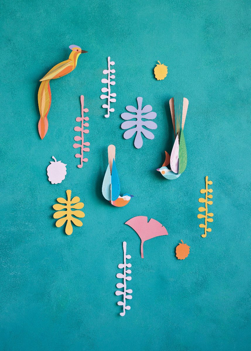 studio ROOF Wanddekoobjekt Set Paradiesvögel "Paradies Nest" (1 St), Zum Zusammenstecken