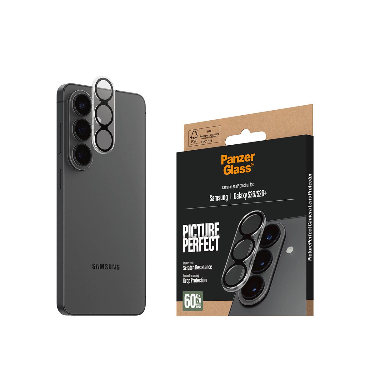 CARE by PanzerGlass Kameraschutzglas Camera Lens Protector für Samsung Galaxy S26, Samsung Galaxy S26 Plus, Objektivschutz, Schutzfolie, Linsenschutz, kratz- &  – Bild 4 von 5