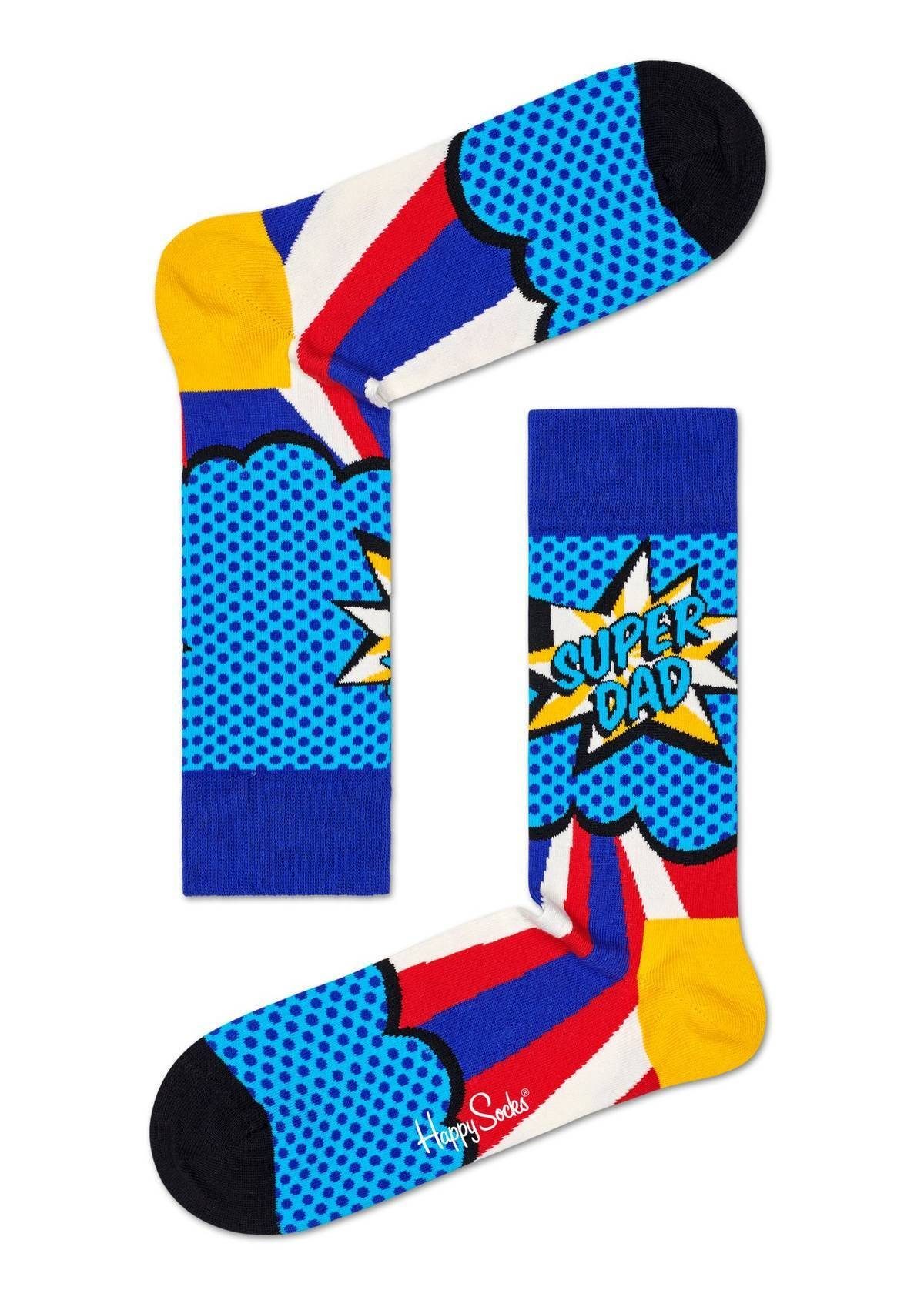 Herren Socks Happy - Kurzsocken 3er Super Dad Socken, Day Pack Father's