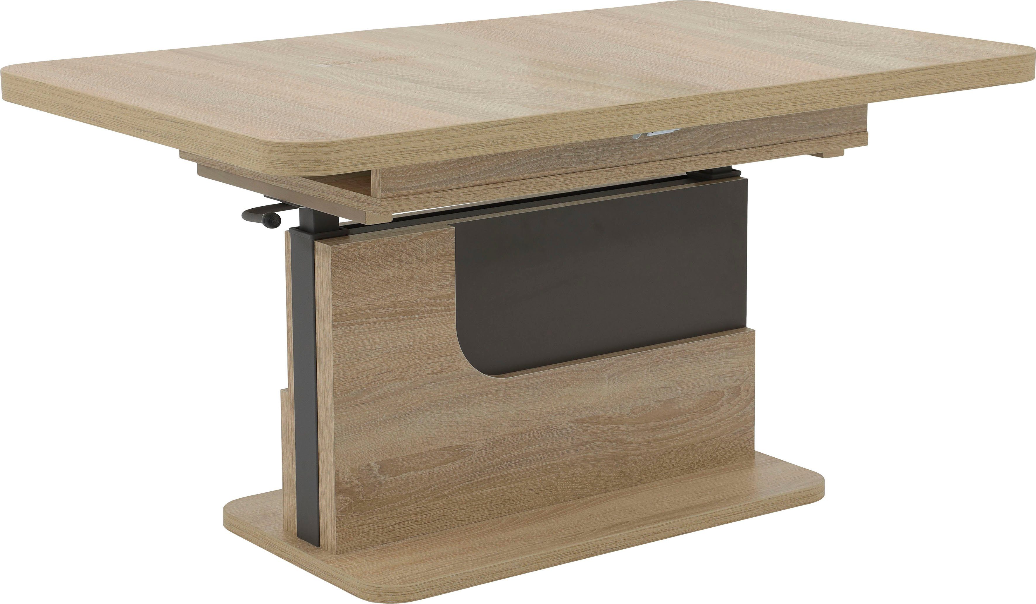 HaoChrymec Couchtisch Sonoma-Eiche – Ausziehbar, Mit Stauraum & Rollen, 60x60x38 Cm, Holzwerkstoff, Modern – Für Wohnzimmer & Couch
