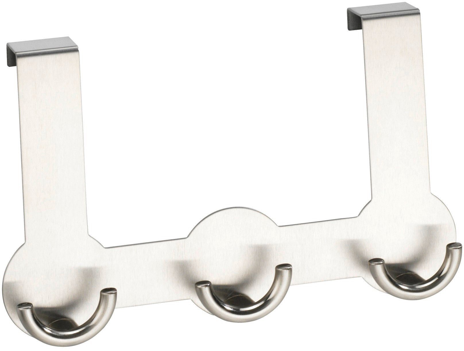 WENKO Türhaken Modell Rondo, Türen, Türgarderobe, Hakenleiste mit 3 Haken, für einen Türfalz von 2 cm