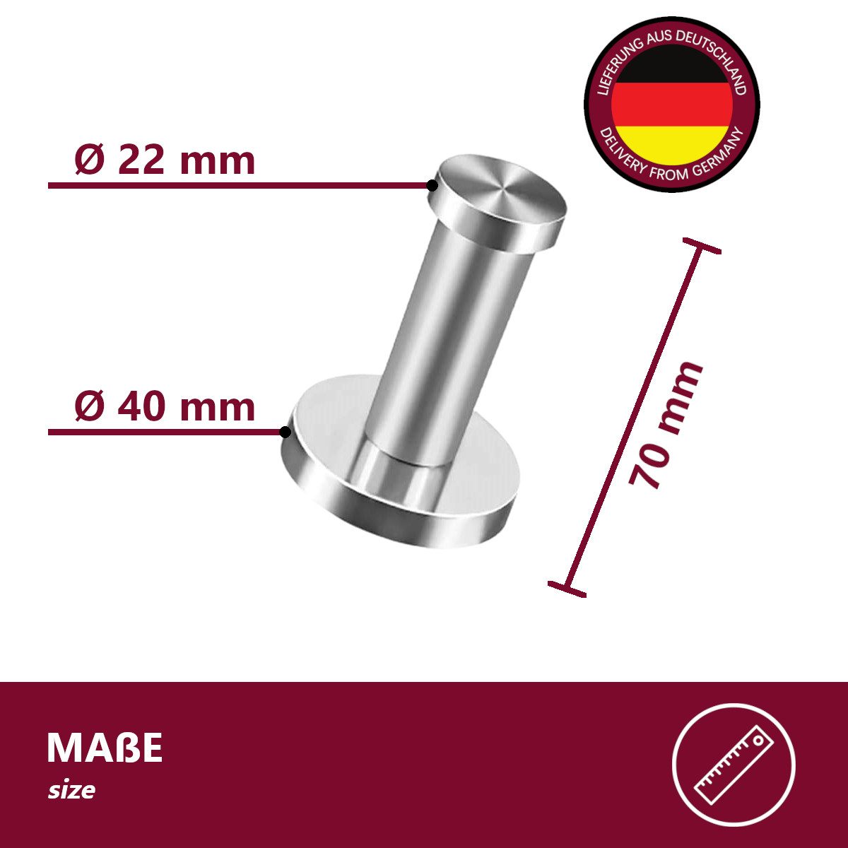 HOOZ Handtuchhaken 4x Edelstahl Handtuchhaken 7cm für innen und außen, Bade günstig online kaufen