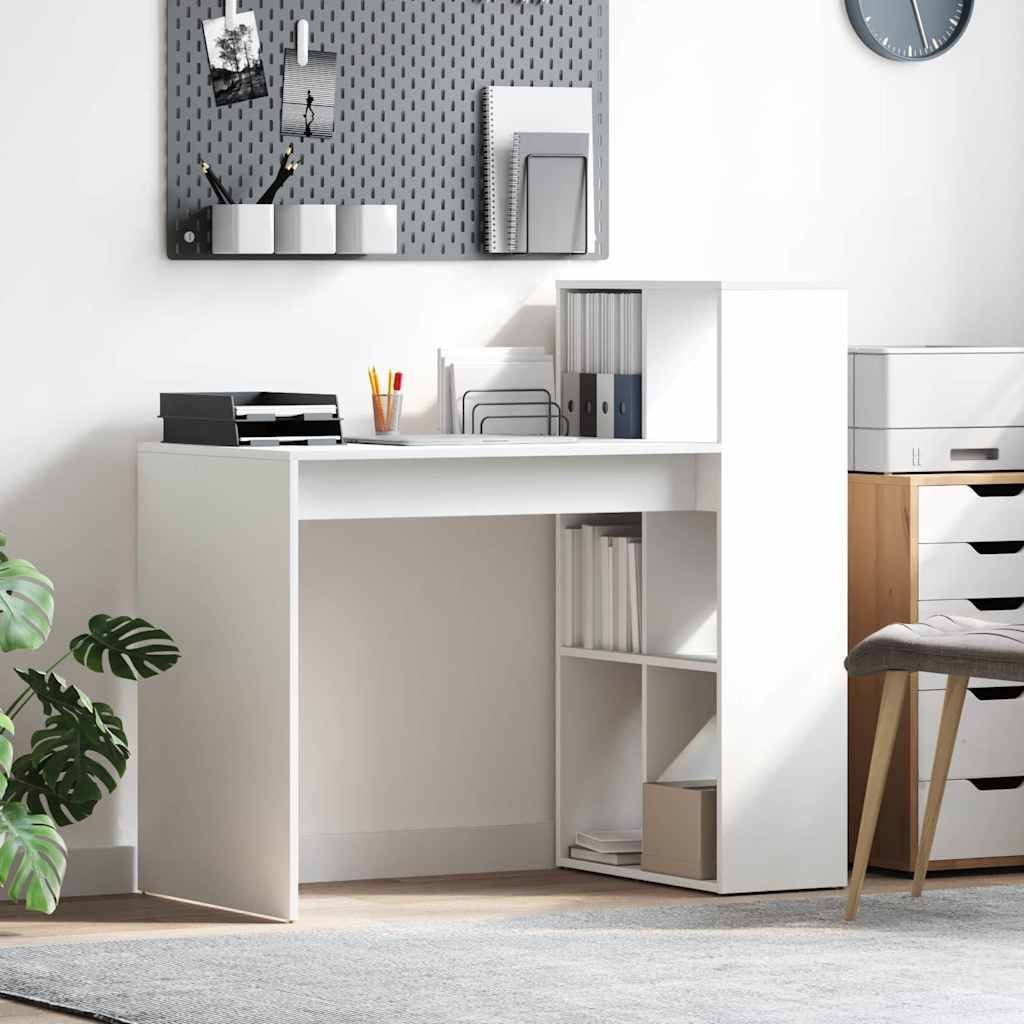 vidaXL Schreibtisch Schreibtisch Weiß Holzwerkstoff 108 x 55 x 103.5 cm (1-St)