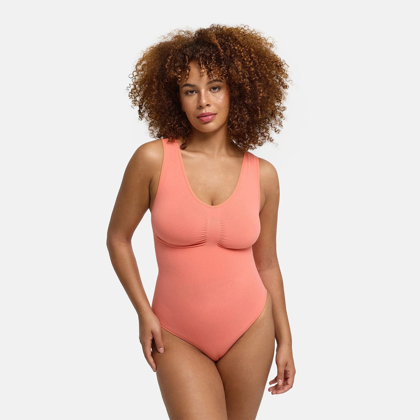 cfab (creamy fabrics) Shaping-Body Tank Bodysuit Sculpting Shapewear mit Slip-Coral-5XL (1-tlg)