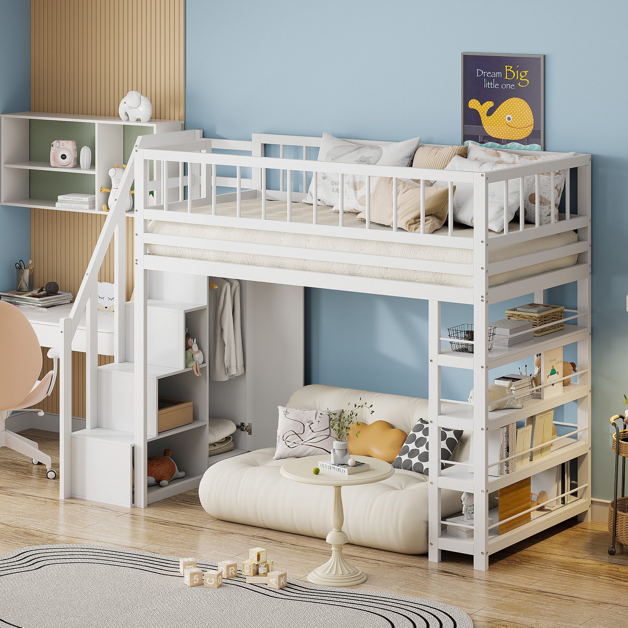 HAUSS SPOLE Hochbett 90x200 mit Kleiderschrank, günstig online kaufen