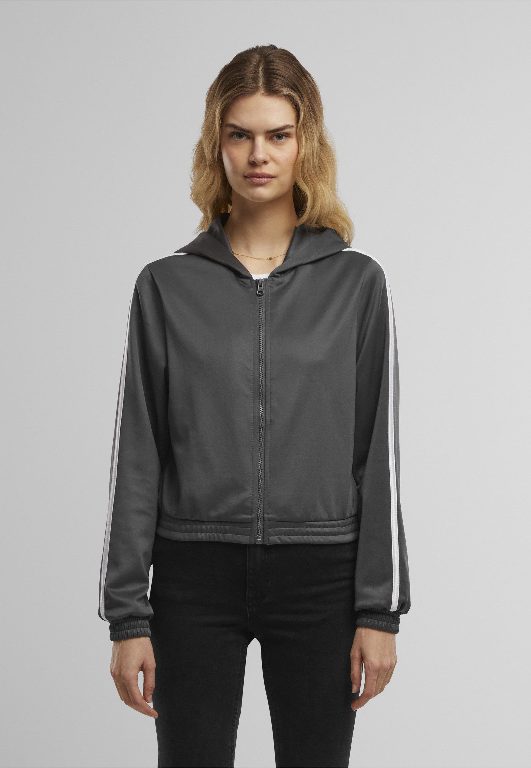 URBAN CLASSICS Langmantel Urban Classics Ladies Cropped Track Jacket – Bild 5 von 5