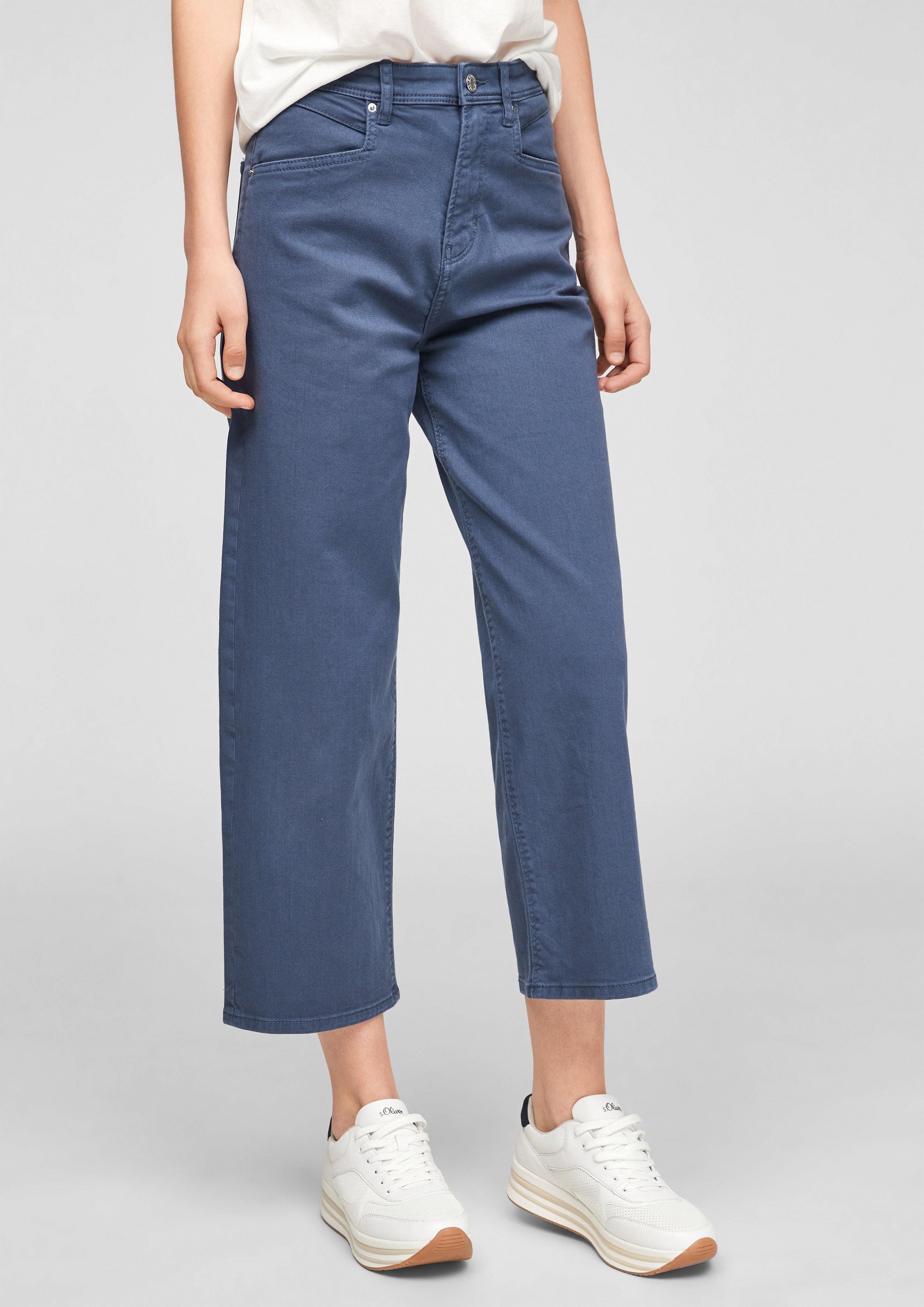 s.Oliver 7/8-Jeans »Regular Fit: Gefärbte Culotte« Leder-Patch online  kaufen | OTTO