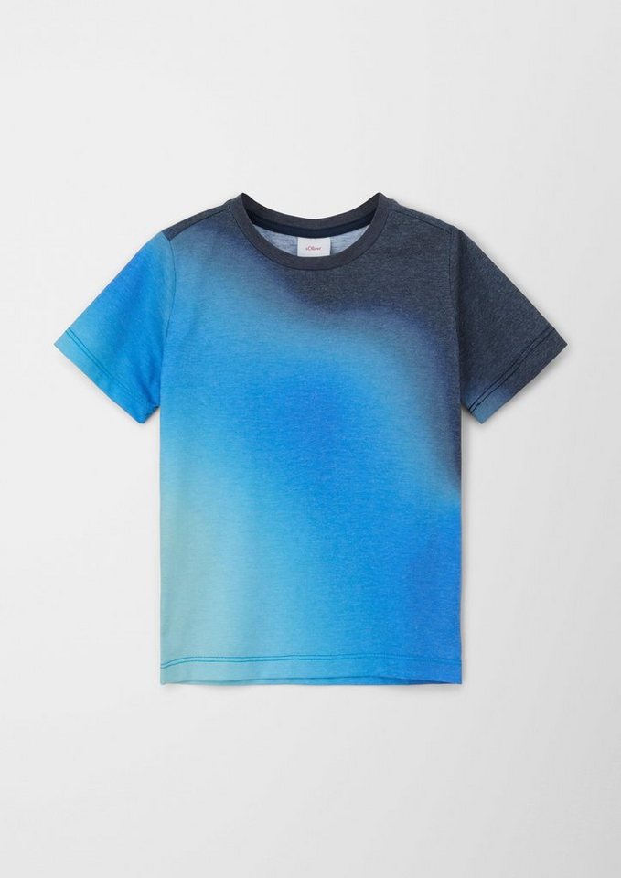 s.Oliver Kurzarmshirt T-Shirt mit Farbverlauf, Jersey, in weicher Qualität,  aus Baumwollmix