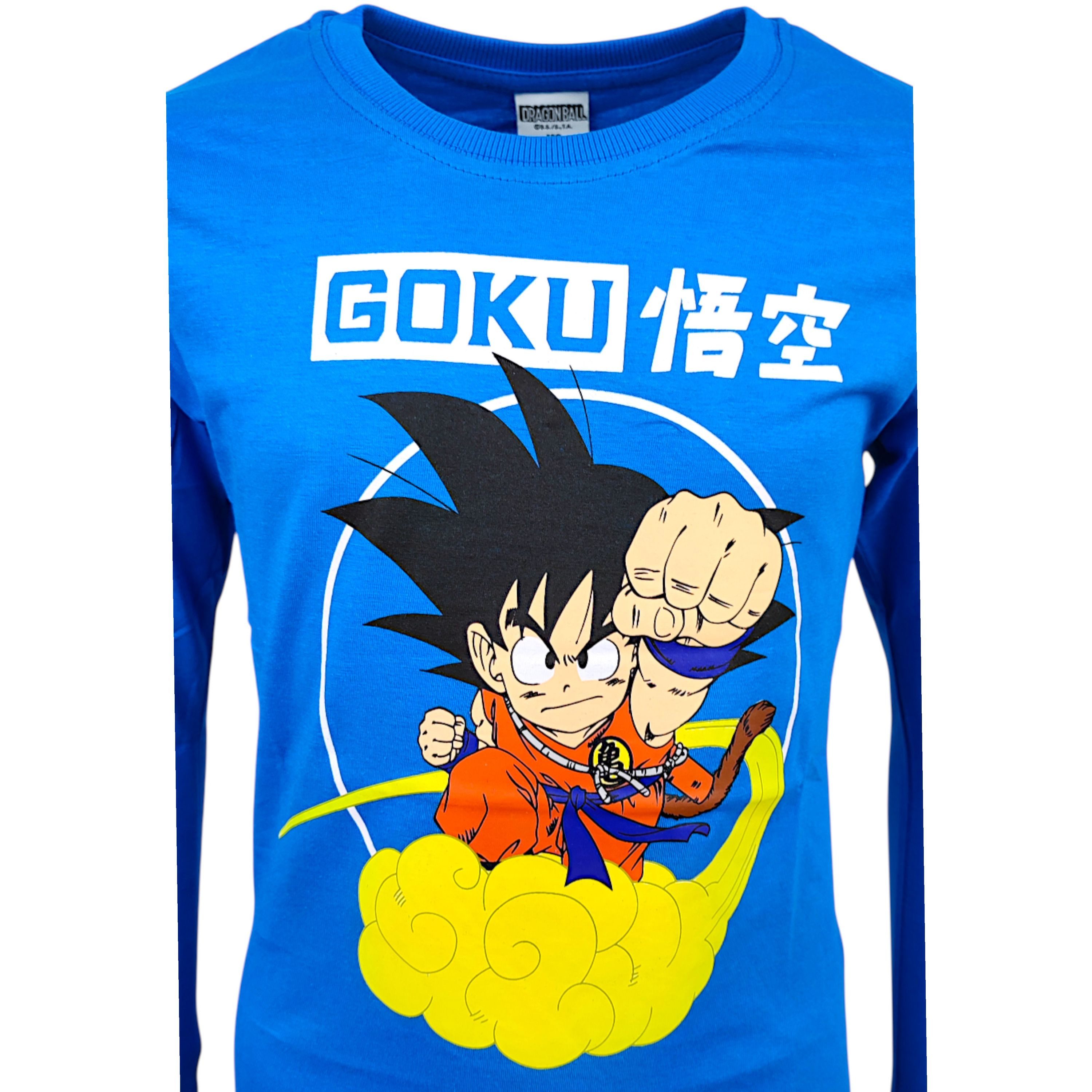 Dragon Ball Langarmshirt Son Goku Jungen Shirt aus Baumwolle Gr. 104 - 152 cm
