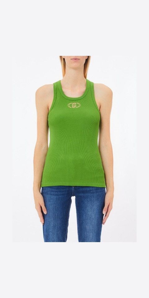 Liu Jo Ripptanktop - Top aus Baumwolle mit Logo