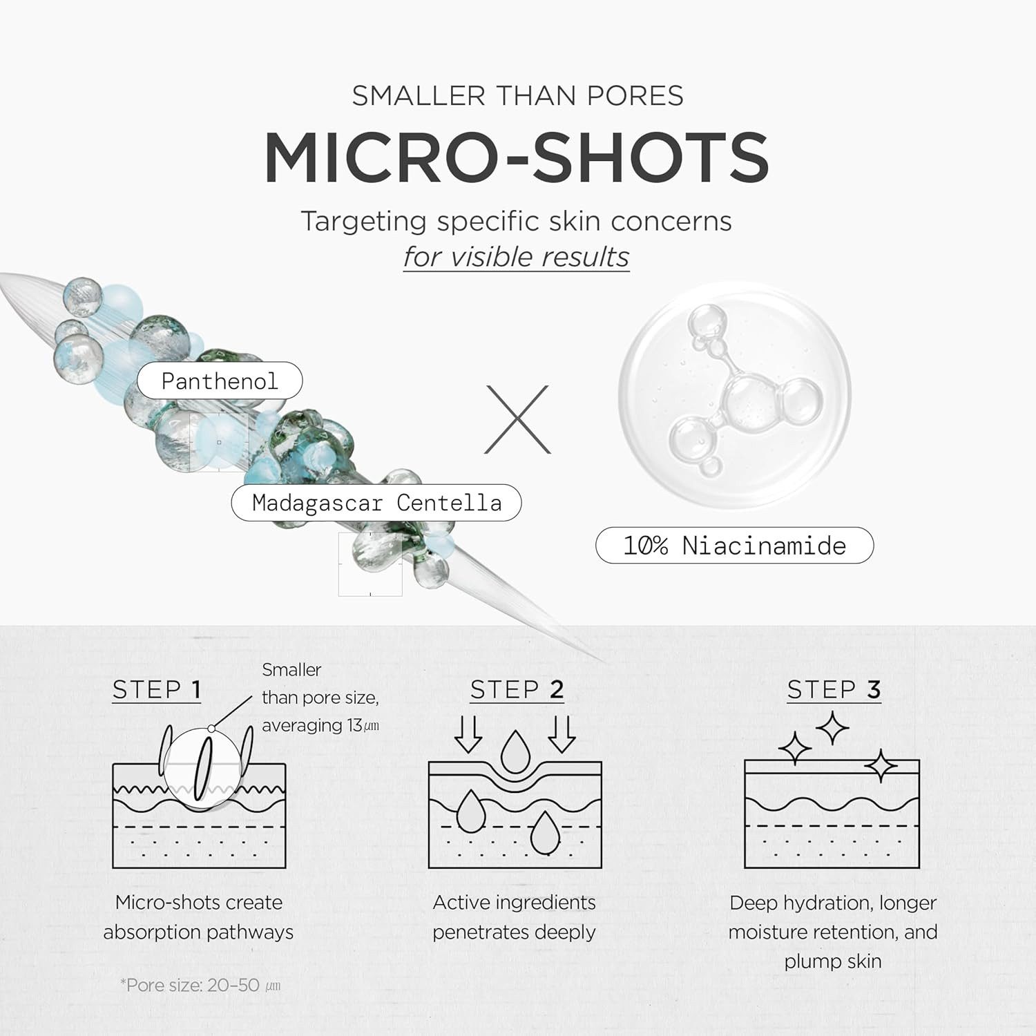 SKIN1004 Gesichtsserum Madagascar Centella Niacinamide 10 Boosting Shot Ampoule ausgleichende Gesichtspflege mit 10 % Niacinamid und Centella Asiatica, zur sichtbaren Porenverfeinerung & für ein ebenmäßiges Hautbild 30 ml