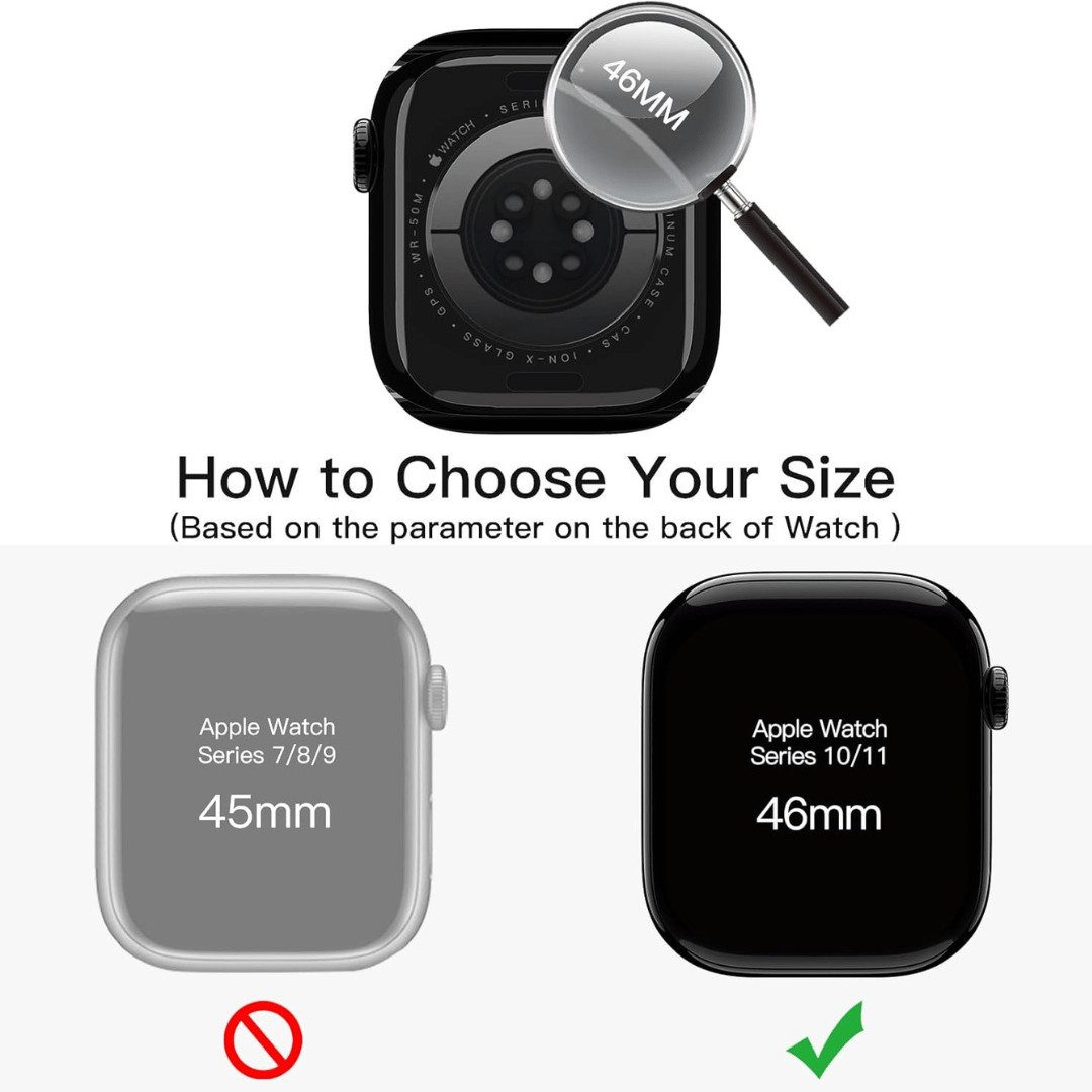 SmartUP Smartwatch-Hülle 2X Hülle für Apple Watch 11 42mm 46mm Case Cover Schutzglas Display 9H Für Apple Watch Serie 11, kompletter Rundumschutz